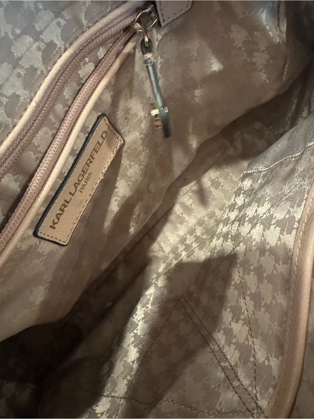 Karl Lagerfeld Floral Satchel - Pink Black Cream